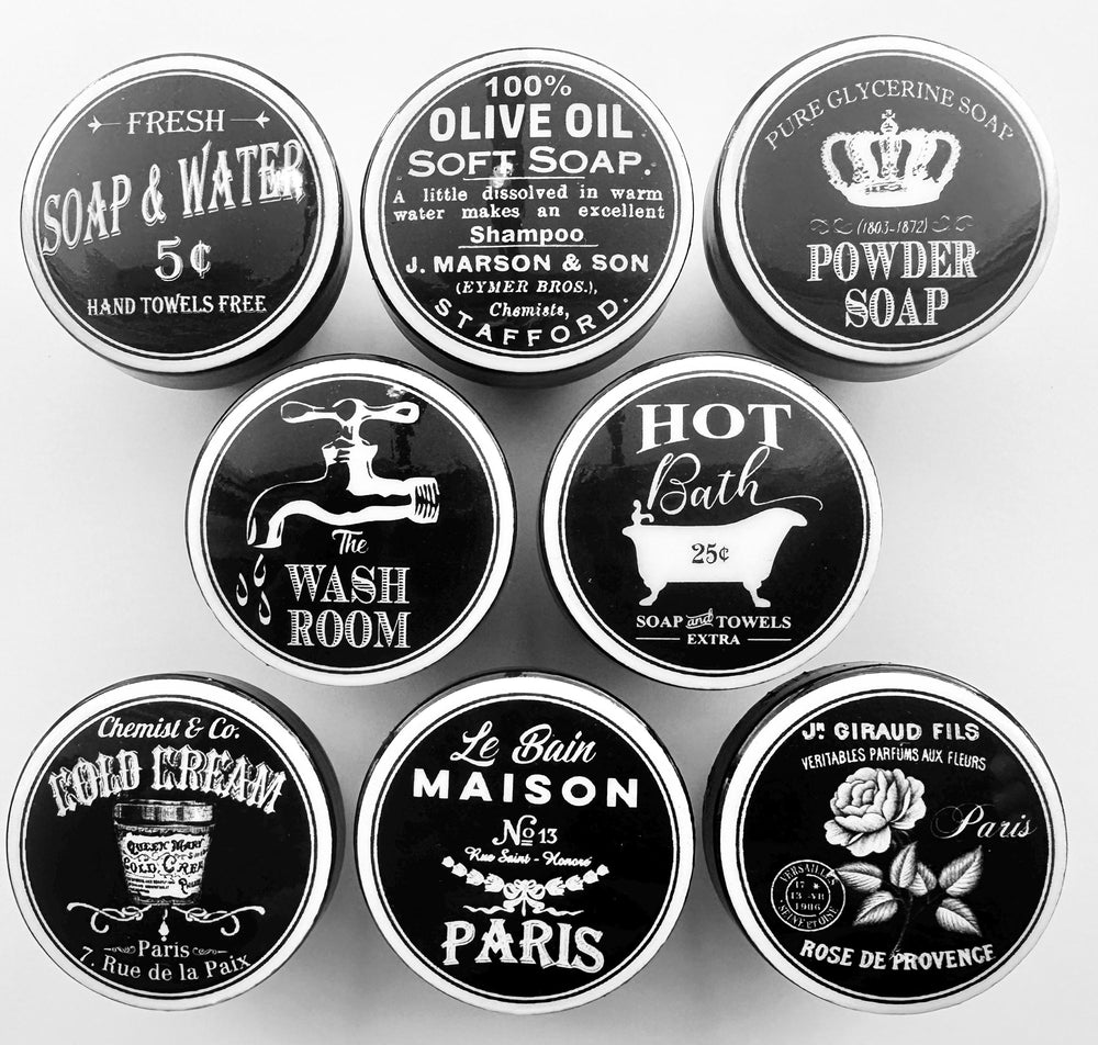 NEW! BATH BATHROOM Knobs Decor Vintage Modern Black White Farmhouse Drawer Pulls Shabby Chic Moody Cottage Distressed French Provincial